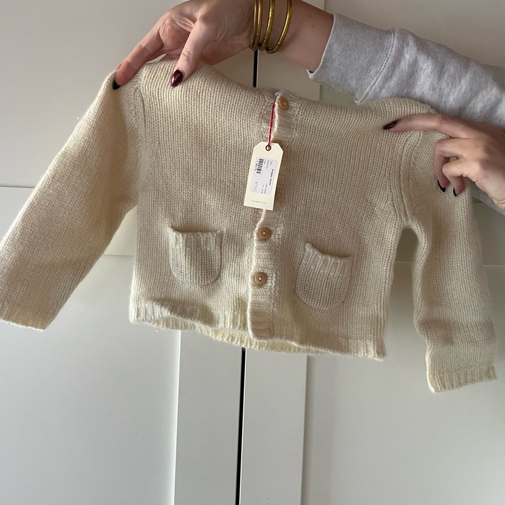 Baby Cashmere Cardigan Sweater NWT | Soft Cream Knit Toddler Cardigan